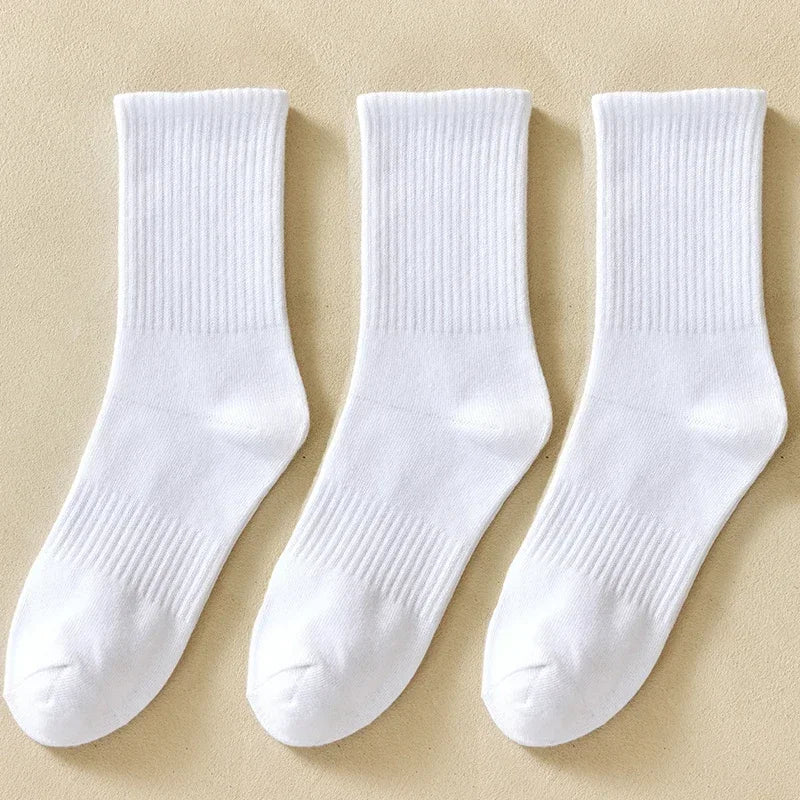 Men's Cotton Crew Socks — White, 1 & 10-Pair Packs, Plus Size