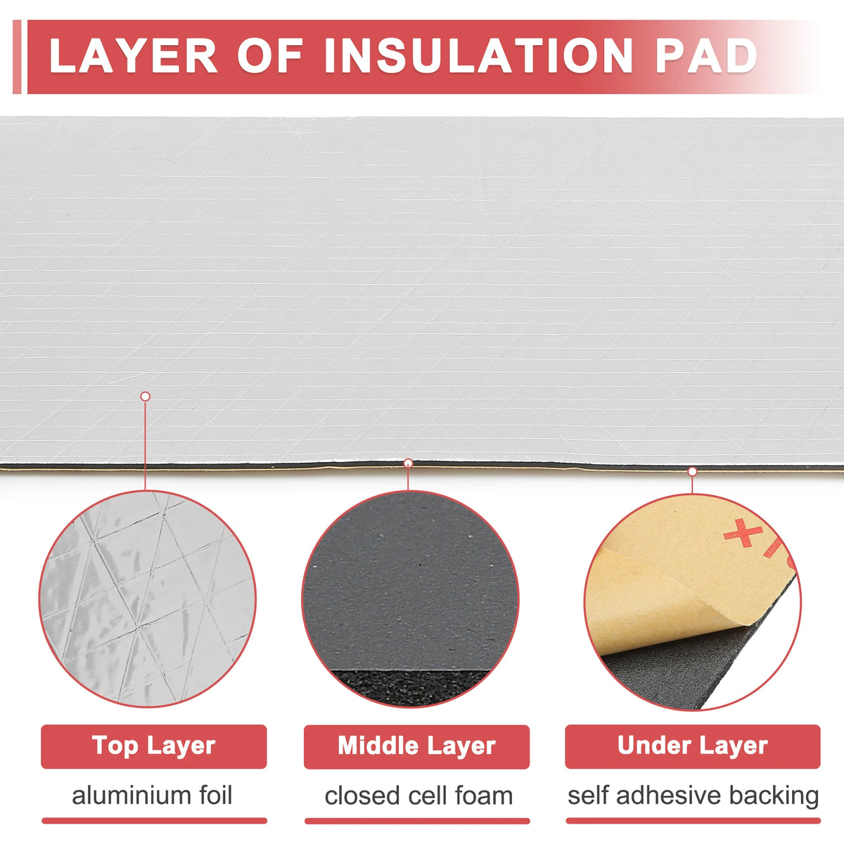 Car Sound Deadening Foam Roll, 4 mm - 40 x 420 cm, 18 sq ft - view 5