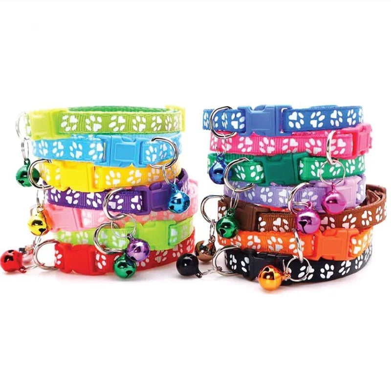Paw Print Cat & Dog Collar - Quick-Release Bell Collar – photo 4