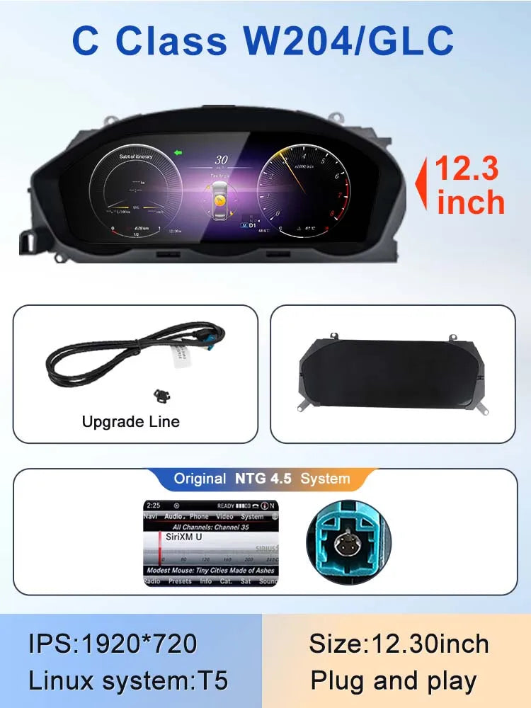 STWEI 2024 New Lcd Digital Dashboard Cluster Digital Speedometer For Mercedes Benz A Class W176 GLA CLA  C117 GLC W205 W212 W207