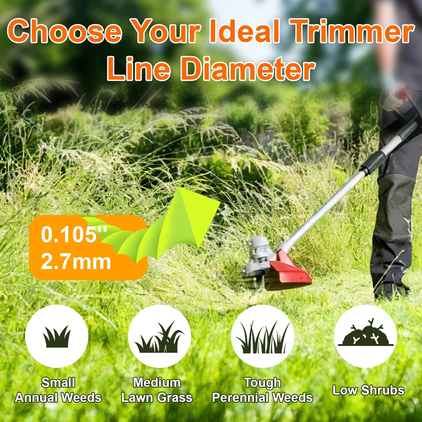 TSES NEW Triangle Trimmer Line Twisted Long-Lasting 20m*2.0mm~3.5mm Heavy Duty Nylon String Strimmer Line Brush Cutter Line
