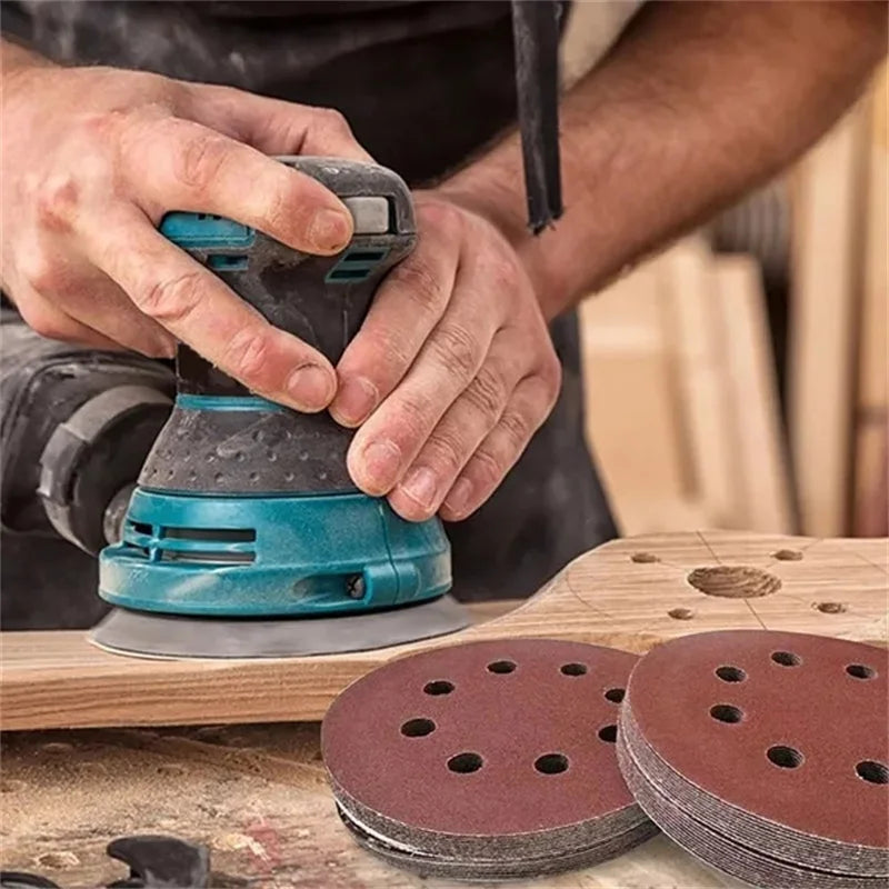 8Hole 125mm Sandpaper Woodworking Metal Grinding Disc Abrasive Polishing Tool 40/1000/2026 Grit Sanding Discs Dremel Accessories
