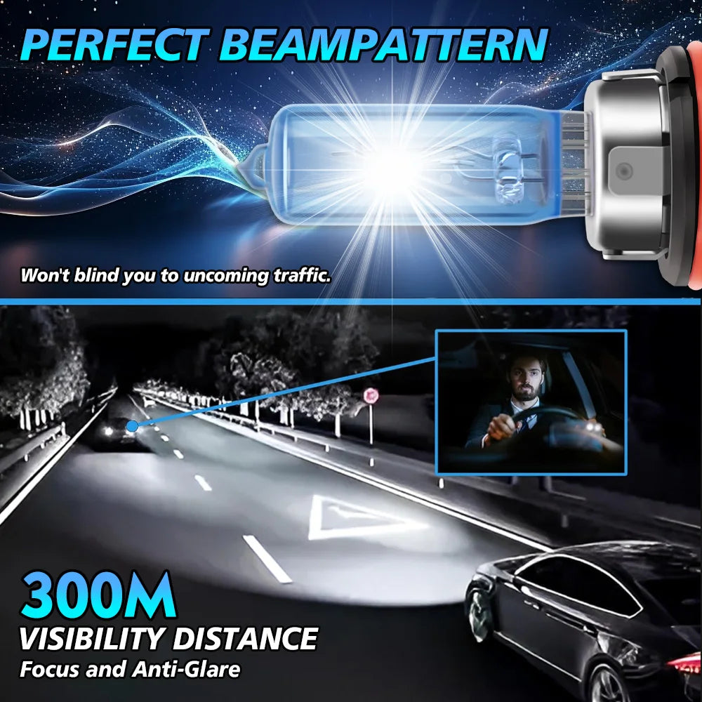 H7 H4 H11 5202 H1 HB3 HB4 H13 6000K White Halogen Headlight Bulbs 100W High Power Fog Light Lamp H8 H9 9007 880 Car Lamp 2 Pack
