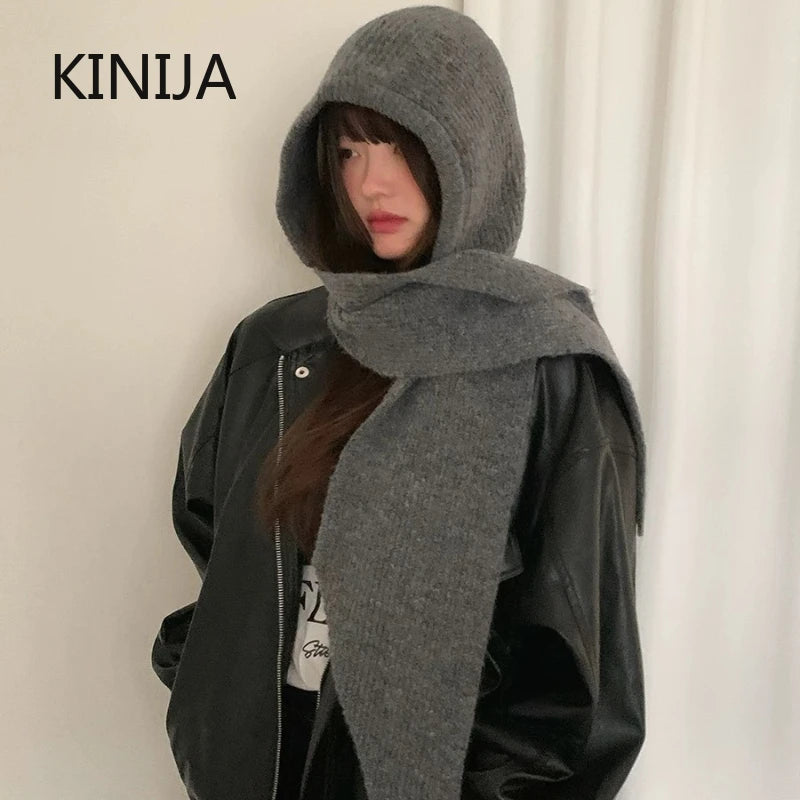 Women's Knit Balaclava Bonnet - Beanie & Scarf in One - photo 5