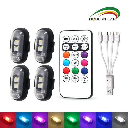 Car LED Warning Light – Rechargeable Wireless Multifunctional Safety Light with Remote Control