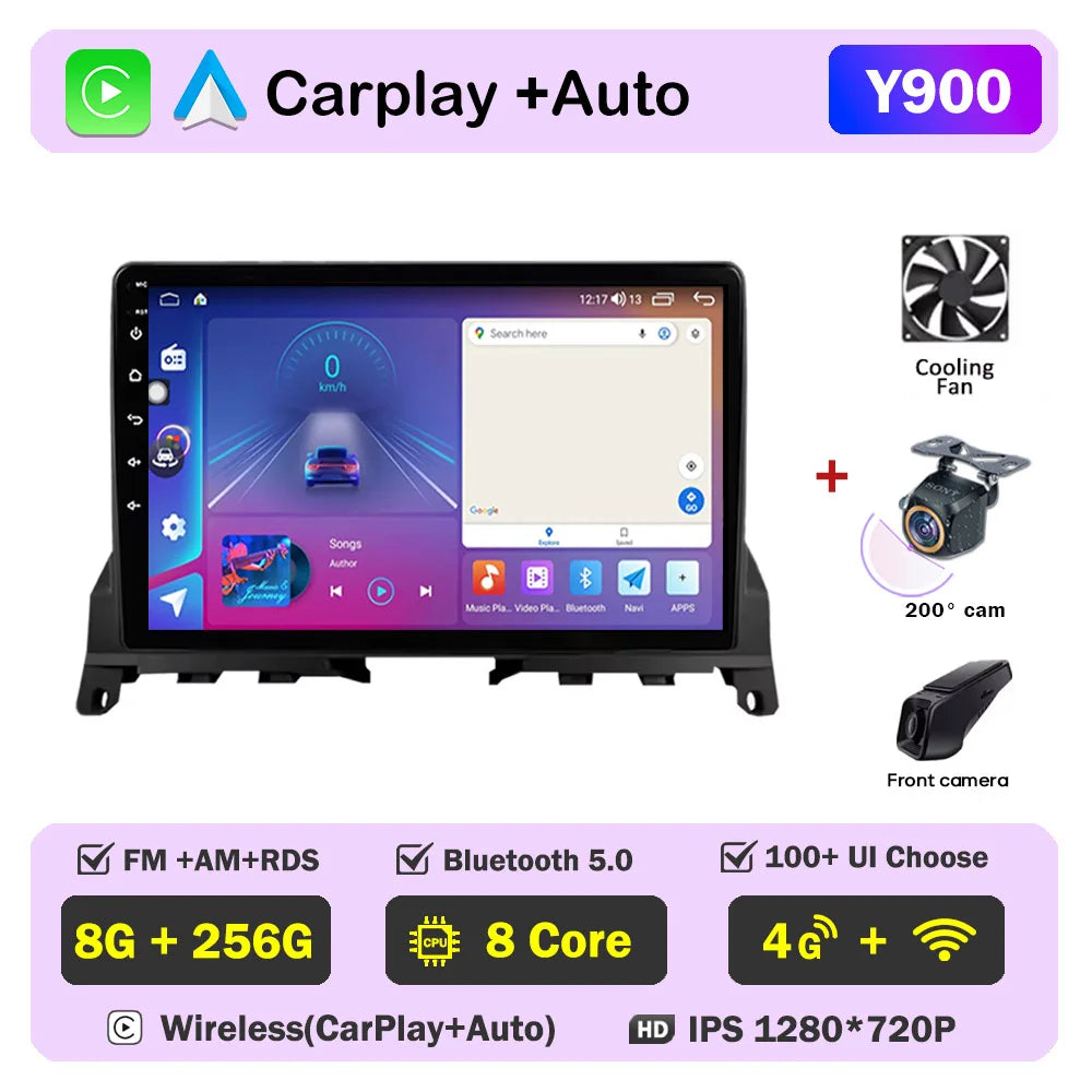 Car Stereo with Apple CarPlay & Android Auto, Compatible with Mercedes-Benz C-Class W204 S204 (2007-2010)