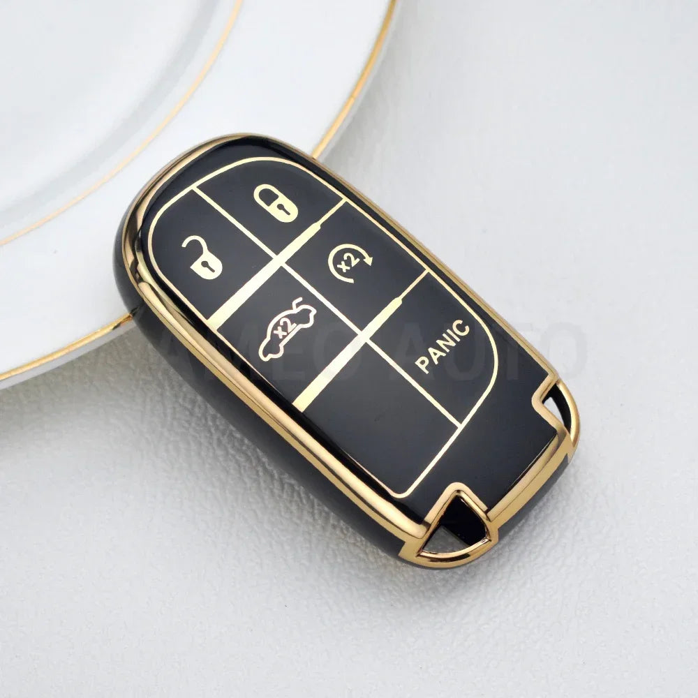 TPU Key Fob Case Cover for Jeep Grand Cherokee, Chrysler 300C, Dodge RAM (5-Button)