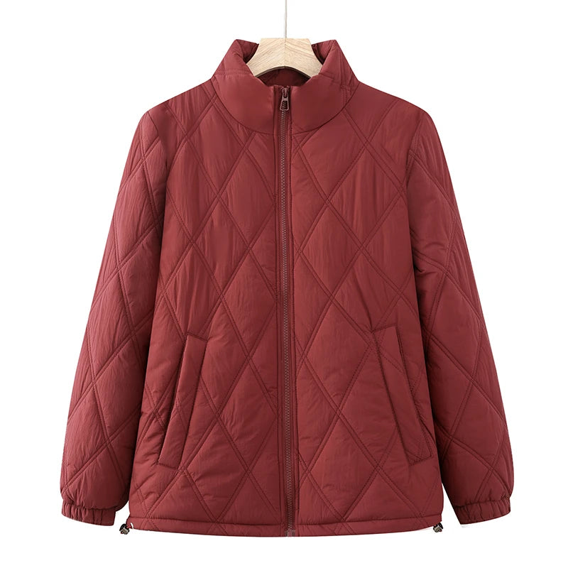 Women's Thick Fleece Short Jacket - Stand Collar Winter Top