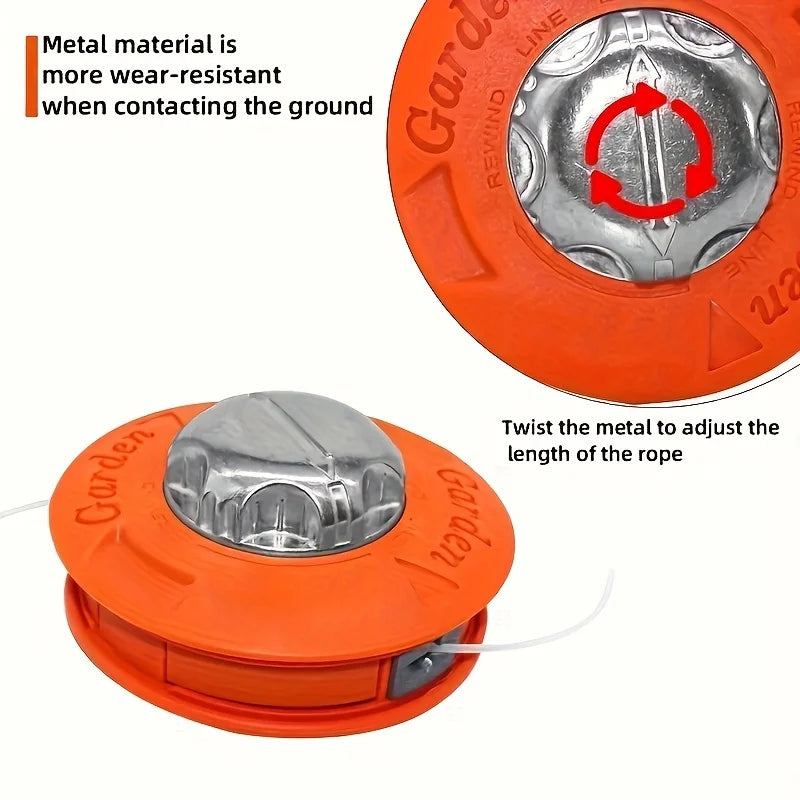 Universal M10 Aluminum Nylon Brush Mower Bump Spool Grass Trimmer 2 Lines Cutter Head Thread Line String Saw Strimmer Garden
