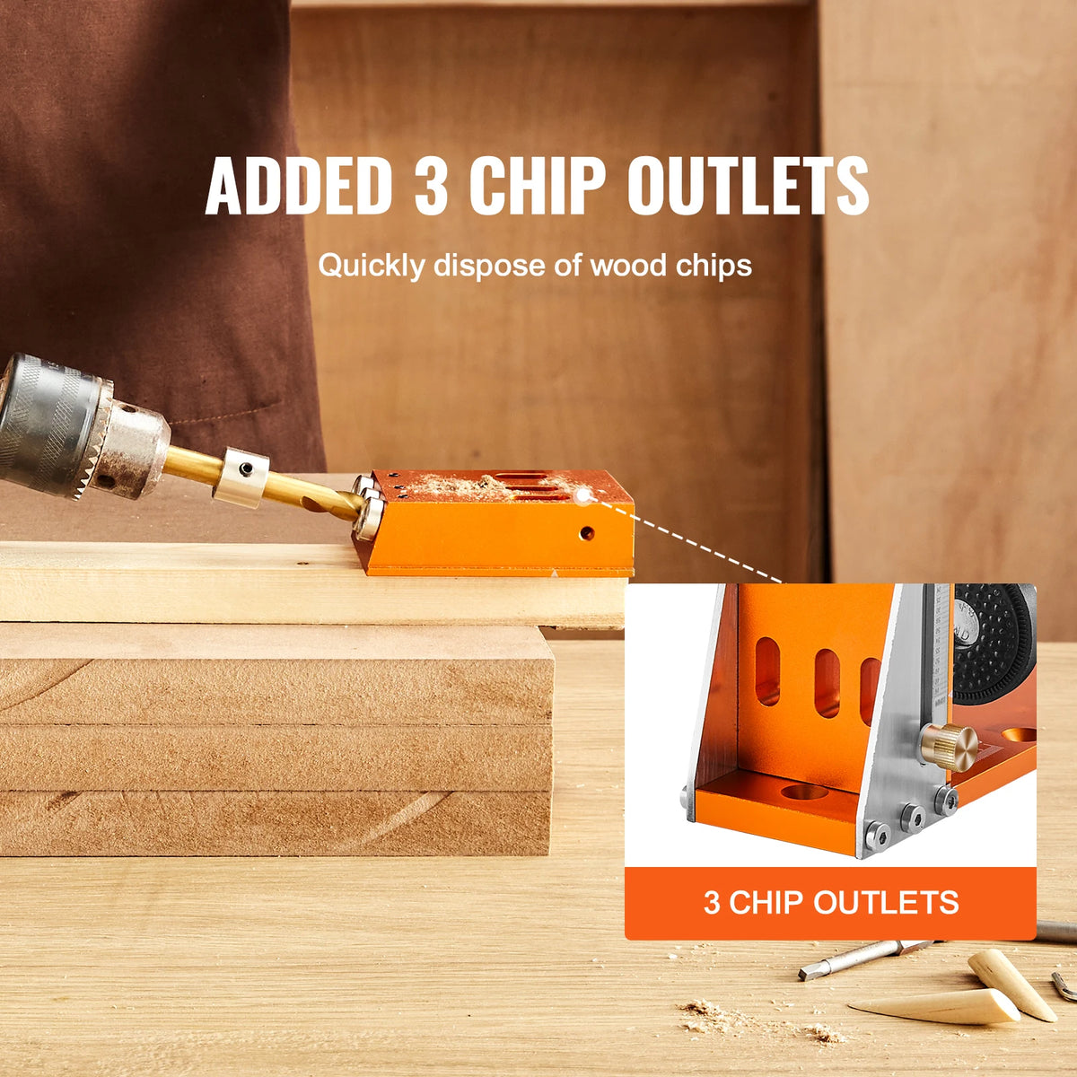 30 Pc Pocket Hole Jig Kit with Step Drill, Wrench & Stop Rings