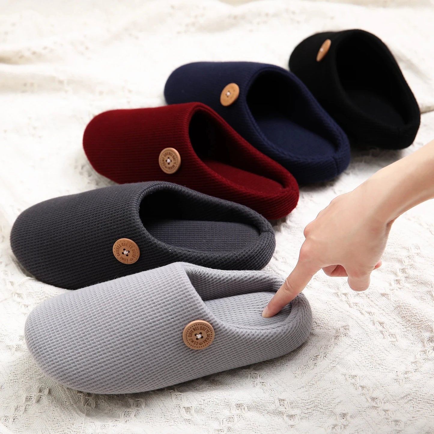 Smile Pop Men Flat Slippers Indoor Cozy Home Men Slippers Winter Casual Slippers Soft Antiskid Slippers Outdoor Fashion Shoes