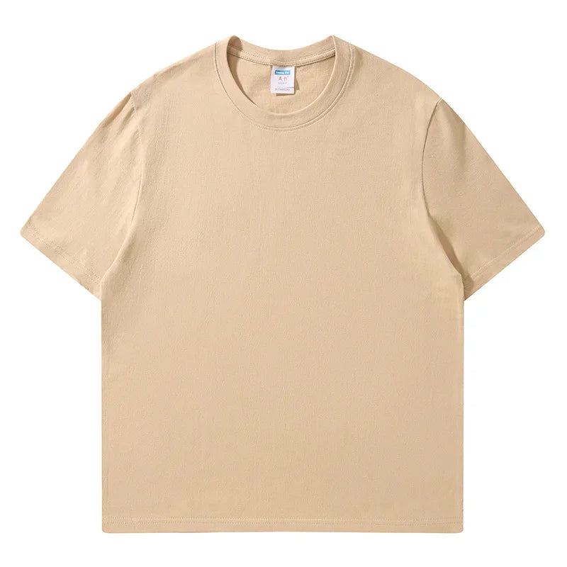 Women's 100% Cotton Loose Tee — Solid O-Neck Short-Sleeve Casual Summer Top