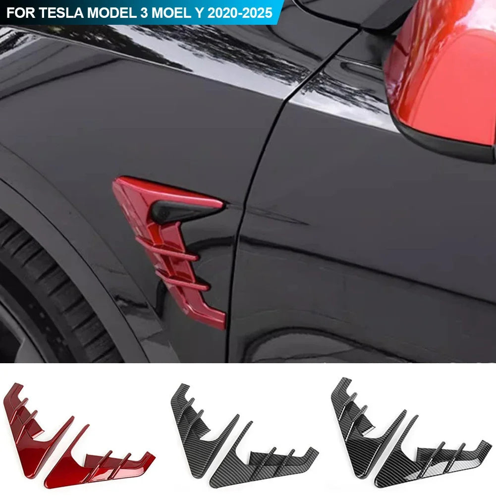 2Pcs Car Side Camera Protection Covers Kit Decoration Sticker Car Modification Accessories for Tesla Model 3 Moel Y 2020-2025