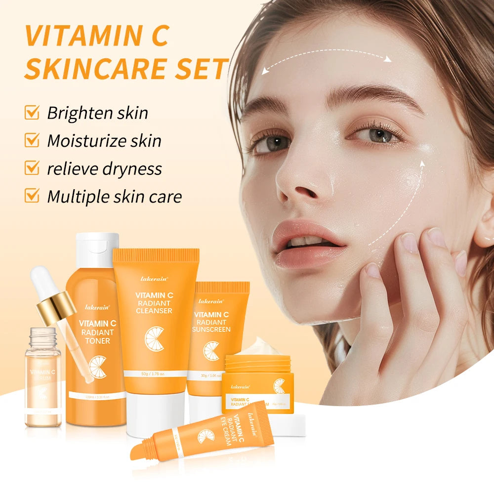 Vitamin C Skincare Set — 6pcs Brightening Dark-Spot Kit