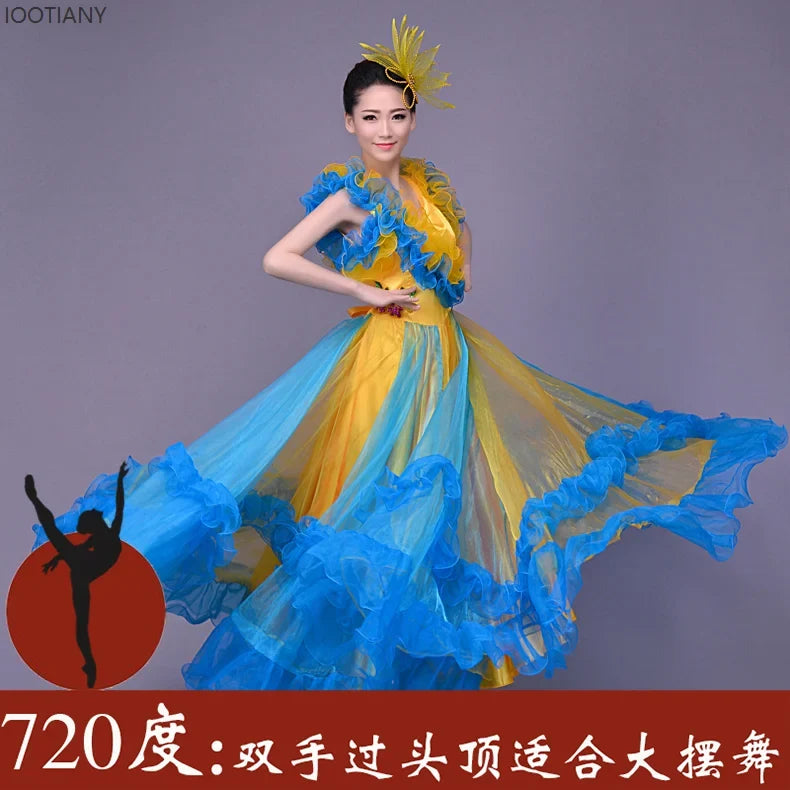 Women's flamenco opening dance big swing dress