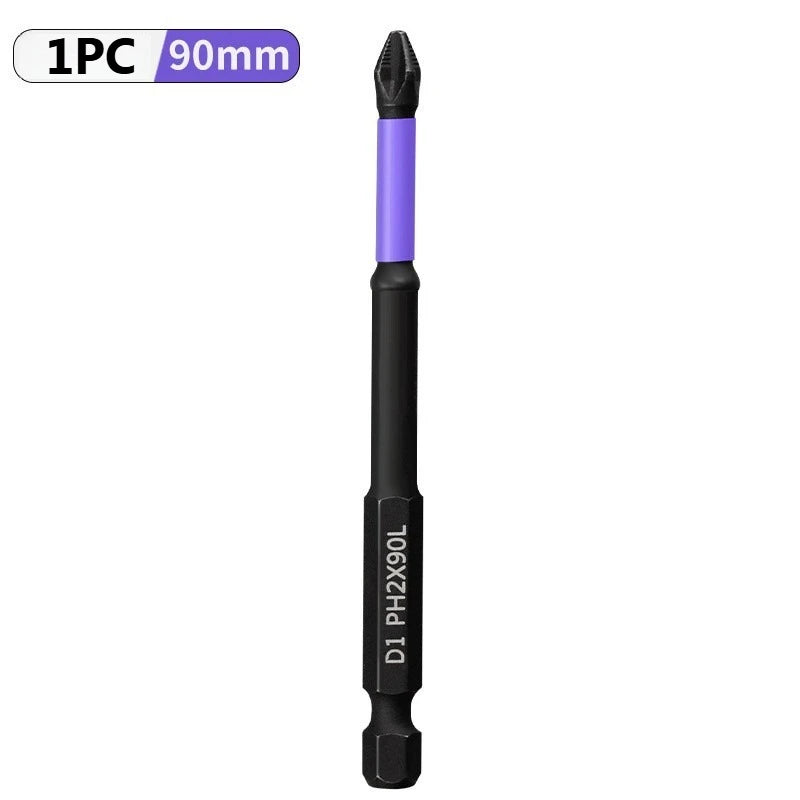 Magnetic Screwdriver Bit Set PH2 Phillips 25-150mm Anti-slip Shockproof Alloy Steel Impact Drill Bits for Outdoor Decoration