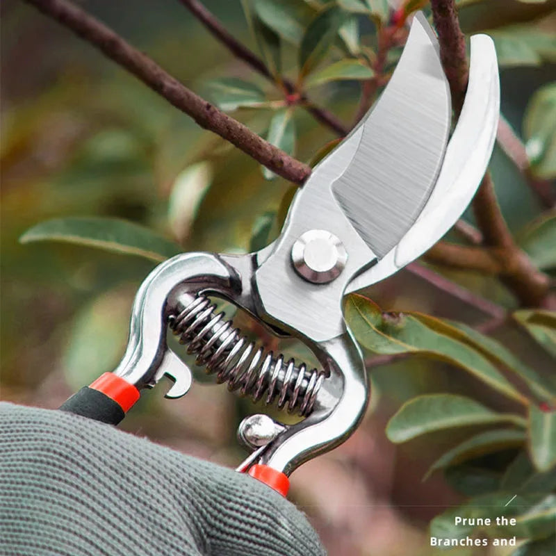Garden Pruning Shears — High Carbon Steel Bypass Secateurs