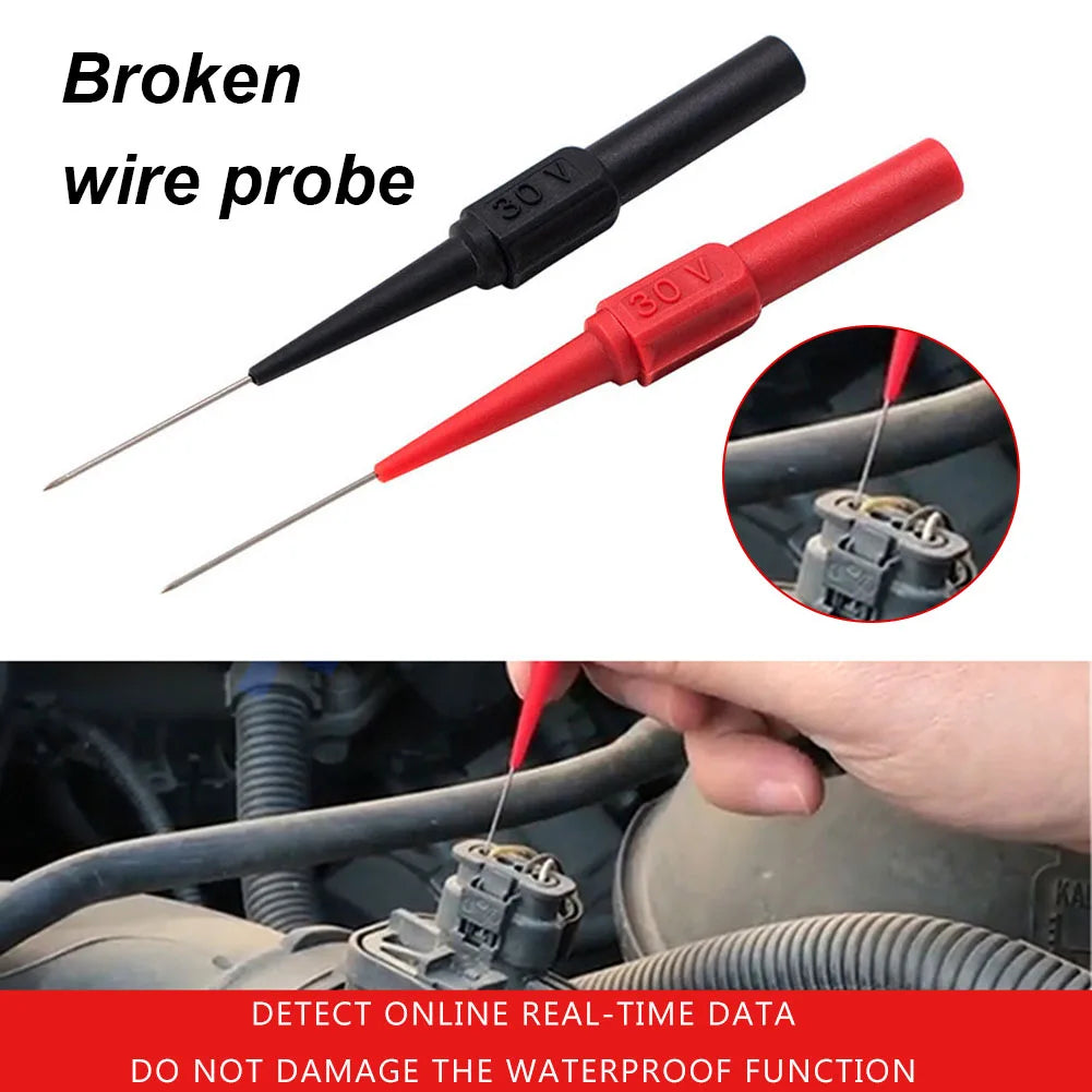 10pcs Insulation Piercing Needle Sensitive Non-destructive Multimeter Test Probes Accurate Acupuncture Car Tool for Banana Plug