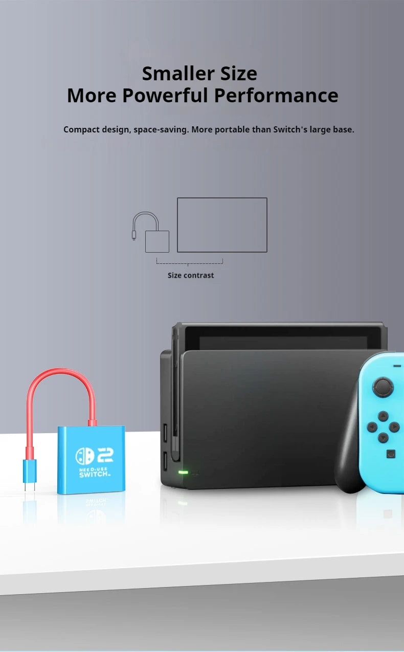 Docking Station for Nintendo Switch 2,4K 60Hz TYPE-C Hub with HDMI and USB-C 3.0 PD100W Charge Perfect for Switch 2/Switch/OLED