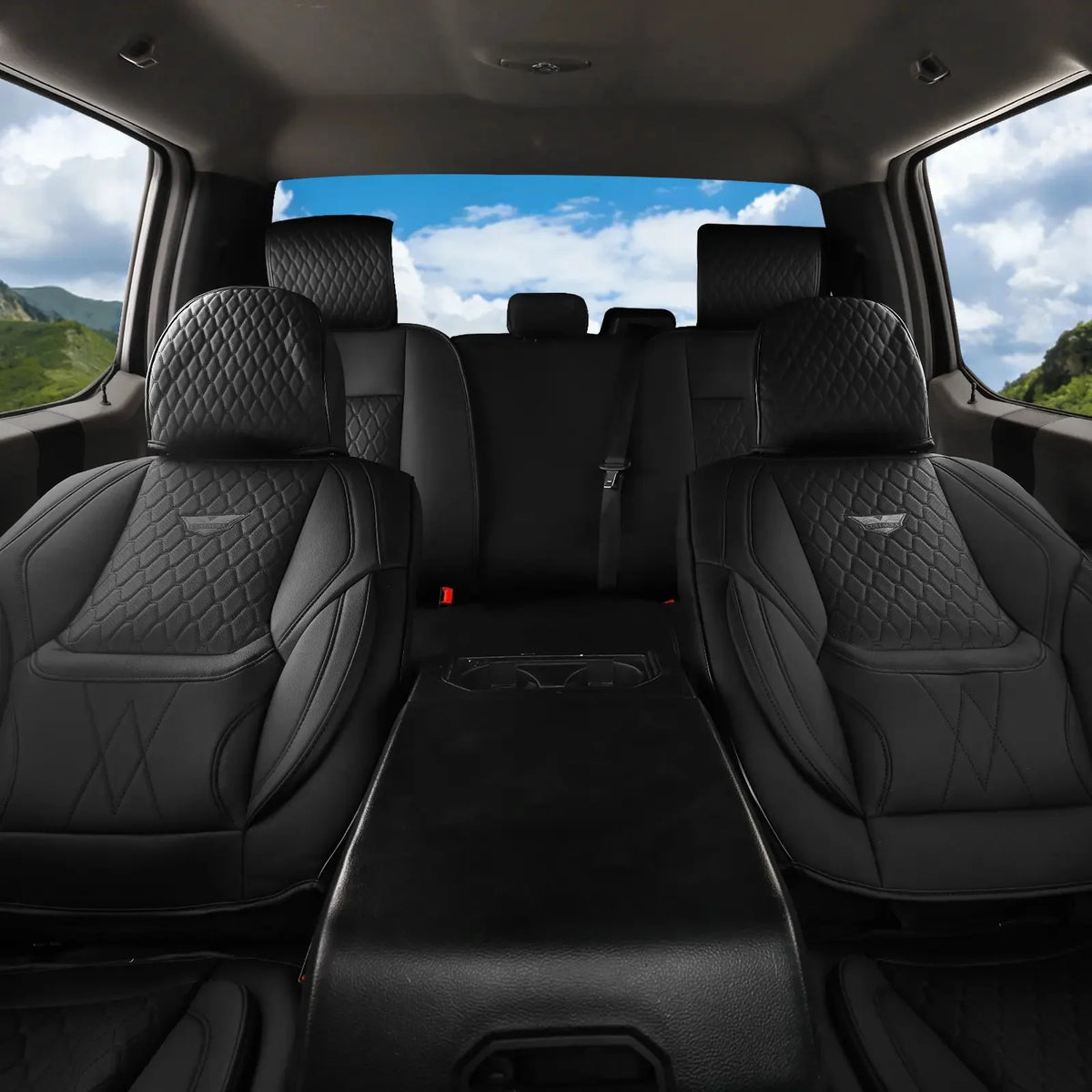 EKR Universal Car Seat Covers 5 Seats Full Set For Toyota Honda Lexus Ford Kia Hyundai Audi Waterproof Leather Auto Seat Protection All-Season Universal Fit Most Car Sedan SUV Car Accessories