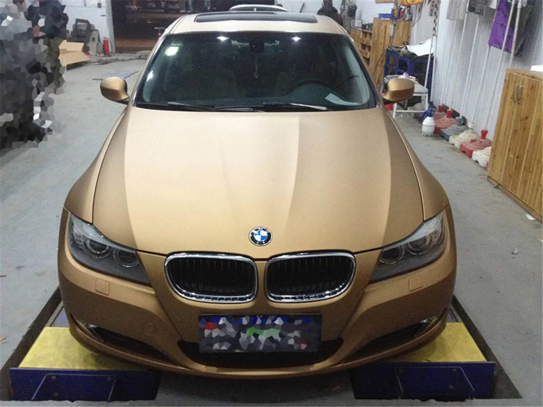 Car Body Color Change Film Motorcycle Adhesive Vinyl Matte Gold Car Film Covering Self-adhesive Wrap