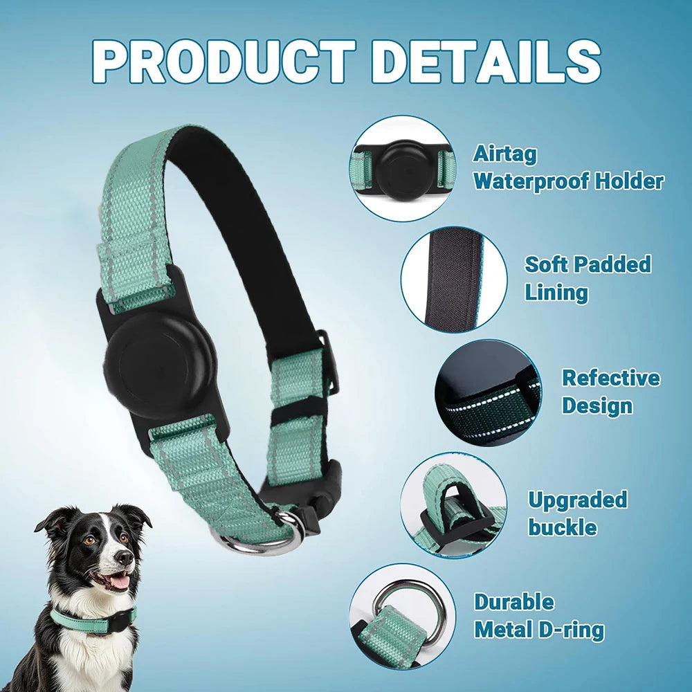 Reflective Dog Collar with Tracker Pocket - Medium Dogs – photo 2