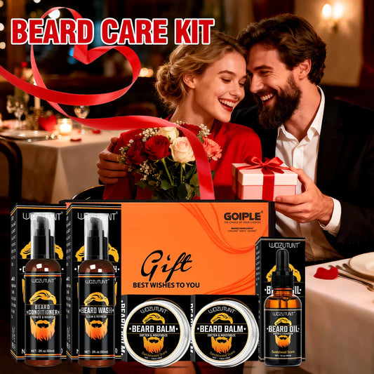 Men's Beard Grooming Gift Kit - Wash, Conditioner, Oil & Styling Butter