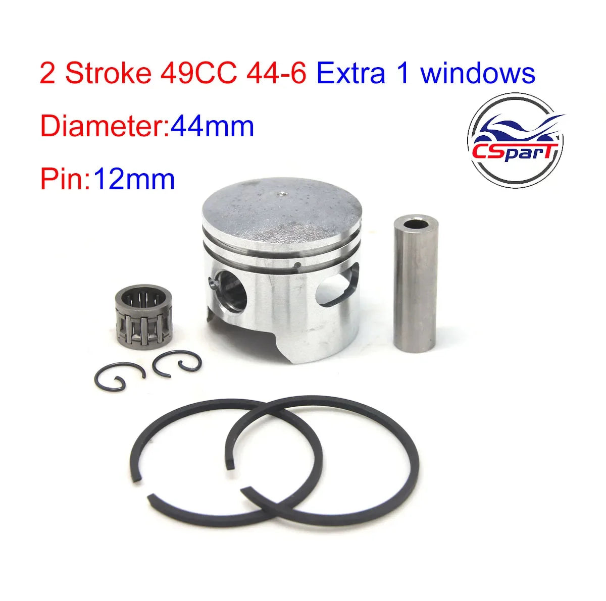 Racing 40-5 40-6 44-5 44-6 40mm 44mm 10mm 12mm Piston Kit 43CC 47CC 49CC Brush Cutter Trimmer Mini Moto ATV Dirt Pit Bike Part