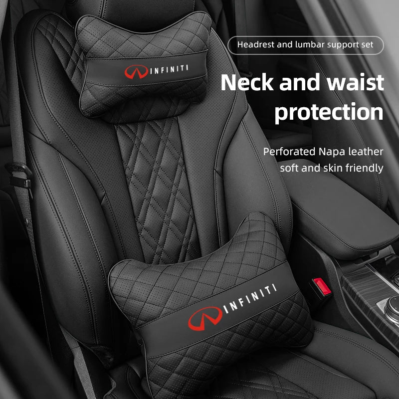 Car Seat Neck Pillow Headrest Lumbar Waist Support Cushion For Infiniti QX55 QX50 QX60 QX80 Q50 Q70L Q60 Q30 Q70 QX70 QX30 FX37