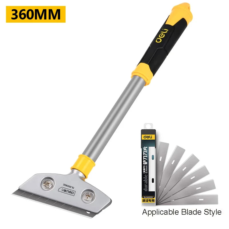 Deli Portable Cleaning Knife Cleaning Shovel Cutter Glass Floor Tiles Scraper Blade Seam Removal Household Kitchen Hand Tool