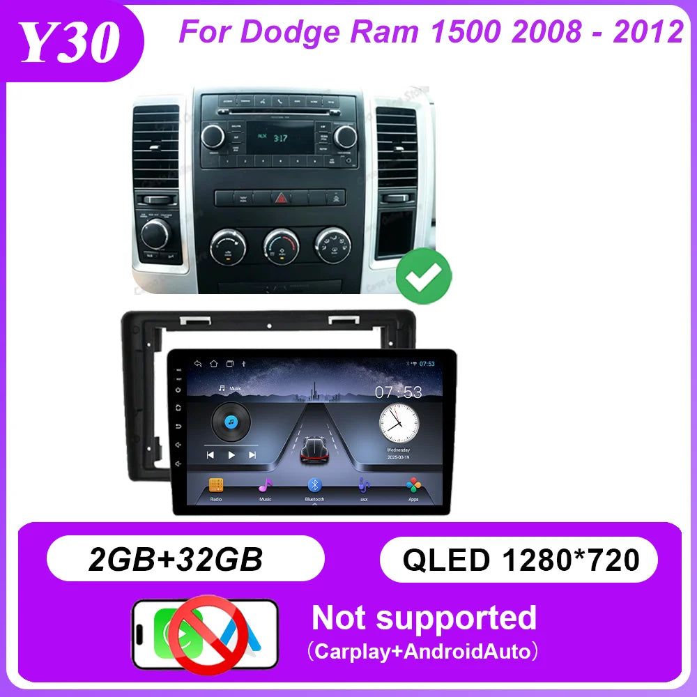 Android 16 Car Stereo for Dodge Ram 1500 2008-2012 - CarPlay & GPS Navigation