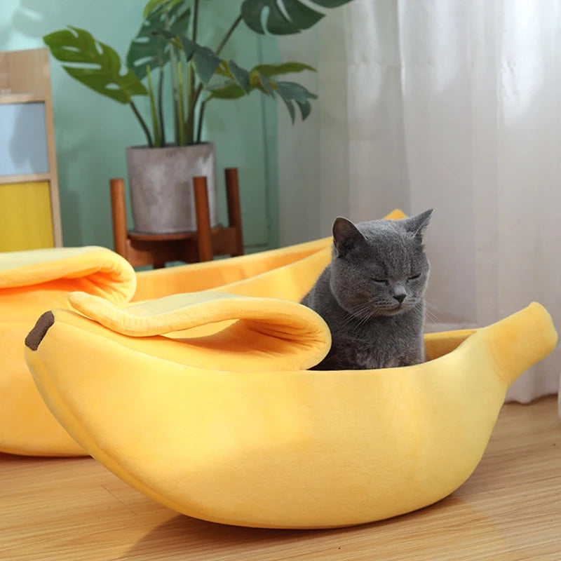 Banana Cat Bed House Funny Cute Cozy Cat Mat Beds Warm Durable Portable Pet Basket Kennel Dog Cushion Cat Pet Supplies