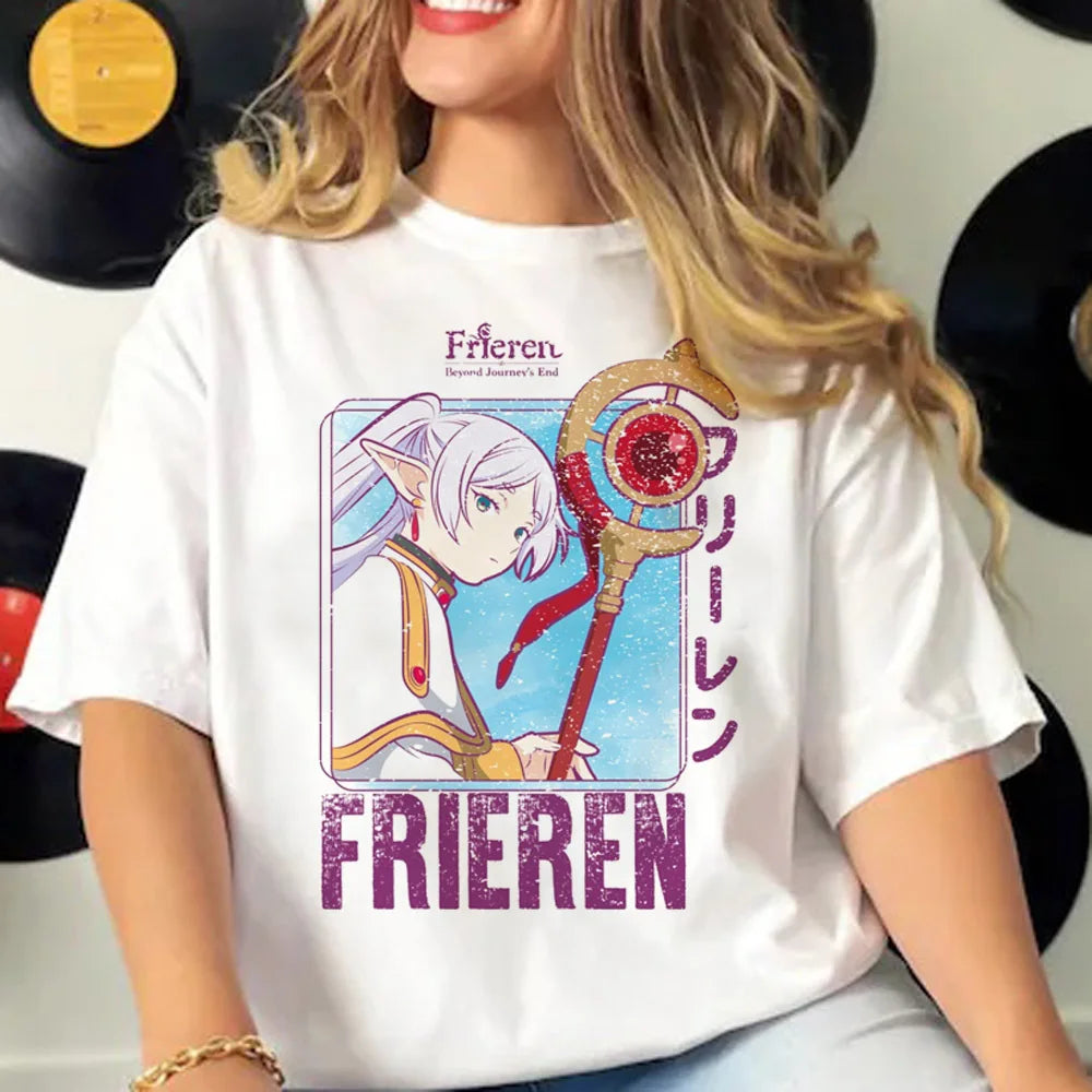 Frieren Tee women Y2K harajuku t-shirts female funny comic clothing