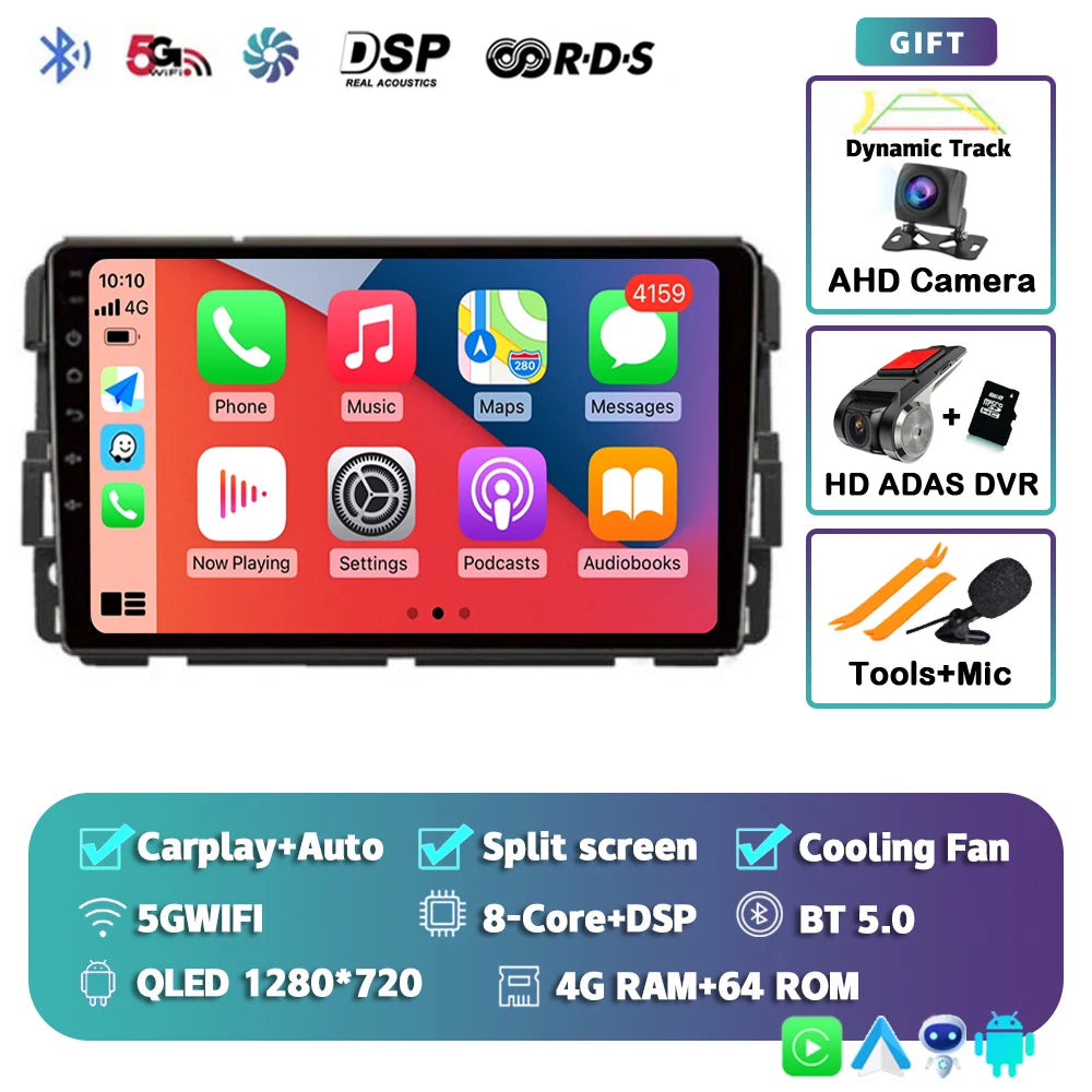 Android 16 Car Radio Multimedia Player For Chevrolet Silverado Impala GMC Yukon Acadia Sierra Carplay Car Stereo Dsp Ai Voice BT