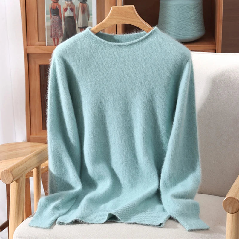 Women's Soft Knit Crew Neck Sweater, Basic Pullover