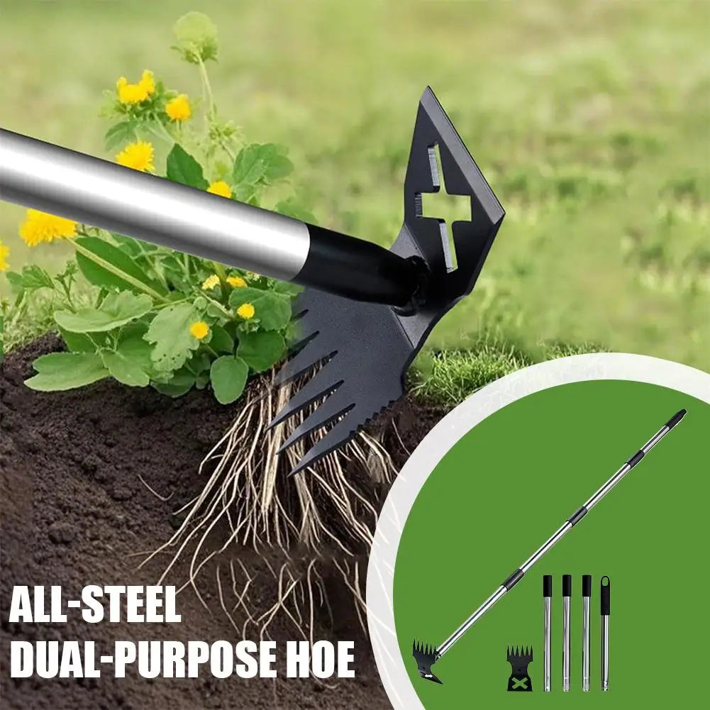 Long-Handle Weed Puller – 2-in-1 Stand-Up Root Remover for No-Bend Lawn Weeding