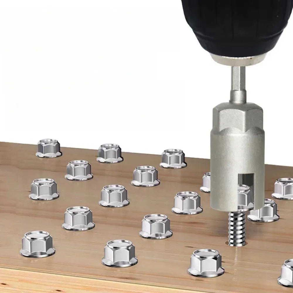 80/65mm 1/4” Hex Shank Wing Nut Driver Set Slot Wing Nuts Drill Bit Socket Wrenches Powerful Socket Inner Hexagonal Wrench