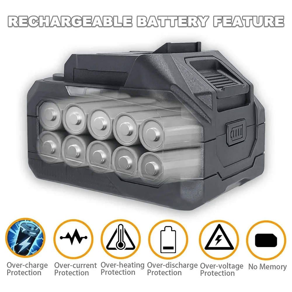 PATUOPRO 18-21V 2.0-6.0Ah Rechargeable Lithium Battery For Makita 18V Cordless Wrench Saw Drill Angle Grinder Blower Screwdriver