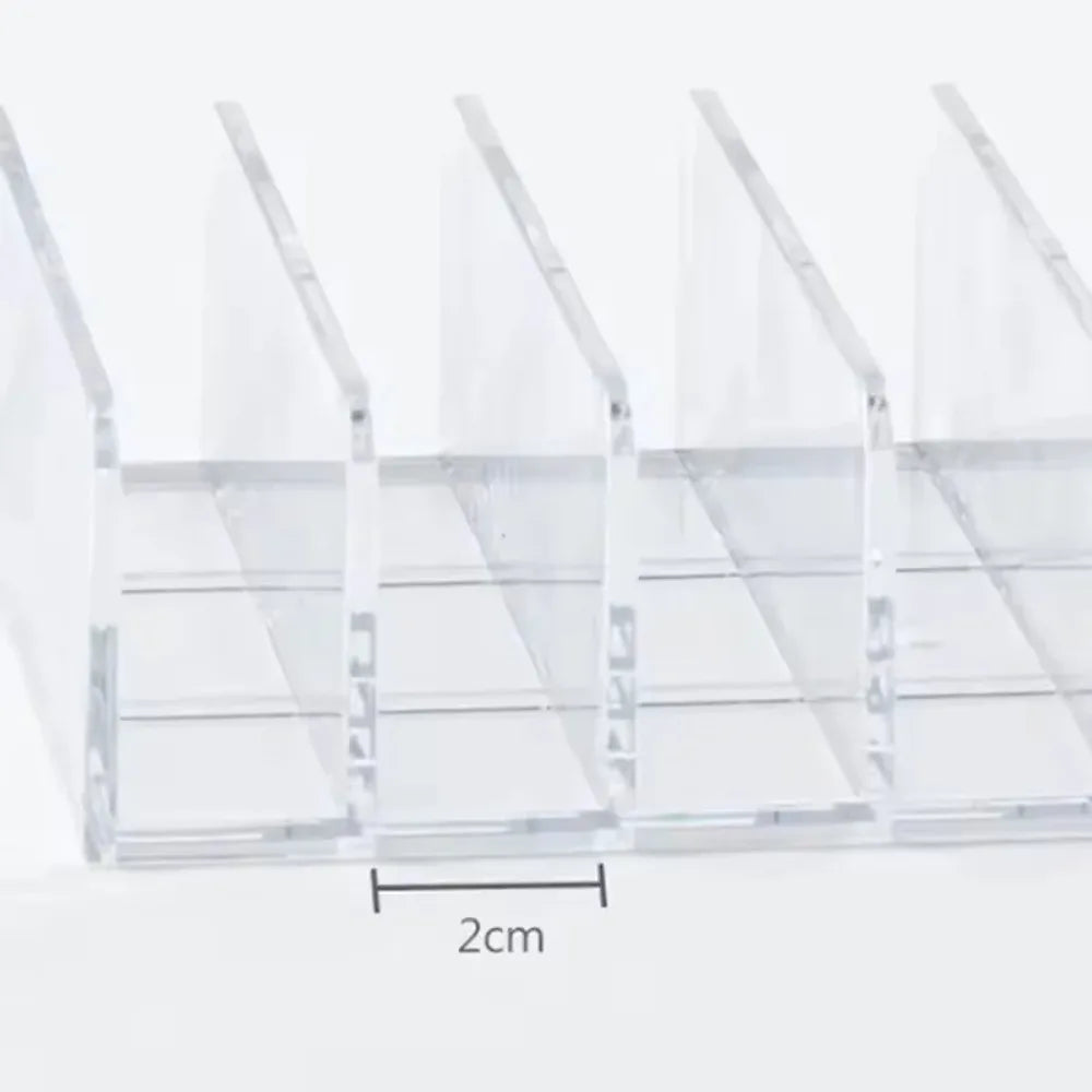 Makeup Organizer Box, 7-Compartment Clear Storage Shelf, Multi-Cell Display for Cosmetics, Blush, Eyeshadow,Space-Saving Durable