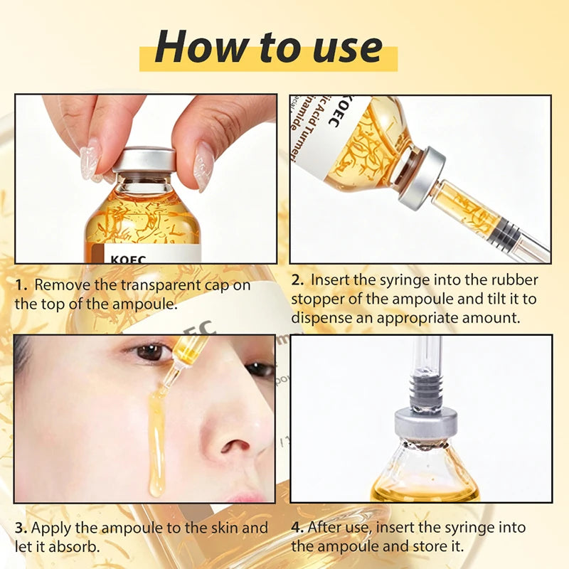 Kojic Acid Turmeric Facial Ampoule Serum With Niacinamide Deep Moisturizing Nourishing Essence
