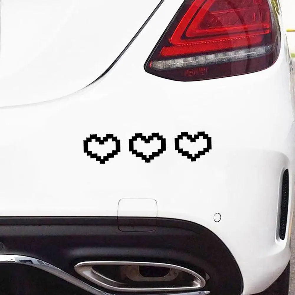 Pixel Heart Car Sticker - 6-Bit Love Decal for Window Headlight Taillight, Waterproof Vinyl Decoration to Personalize Your Car