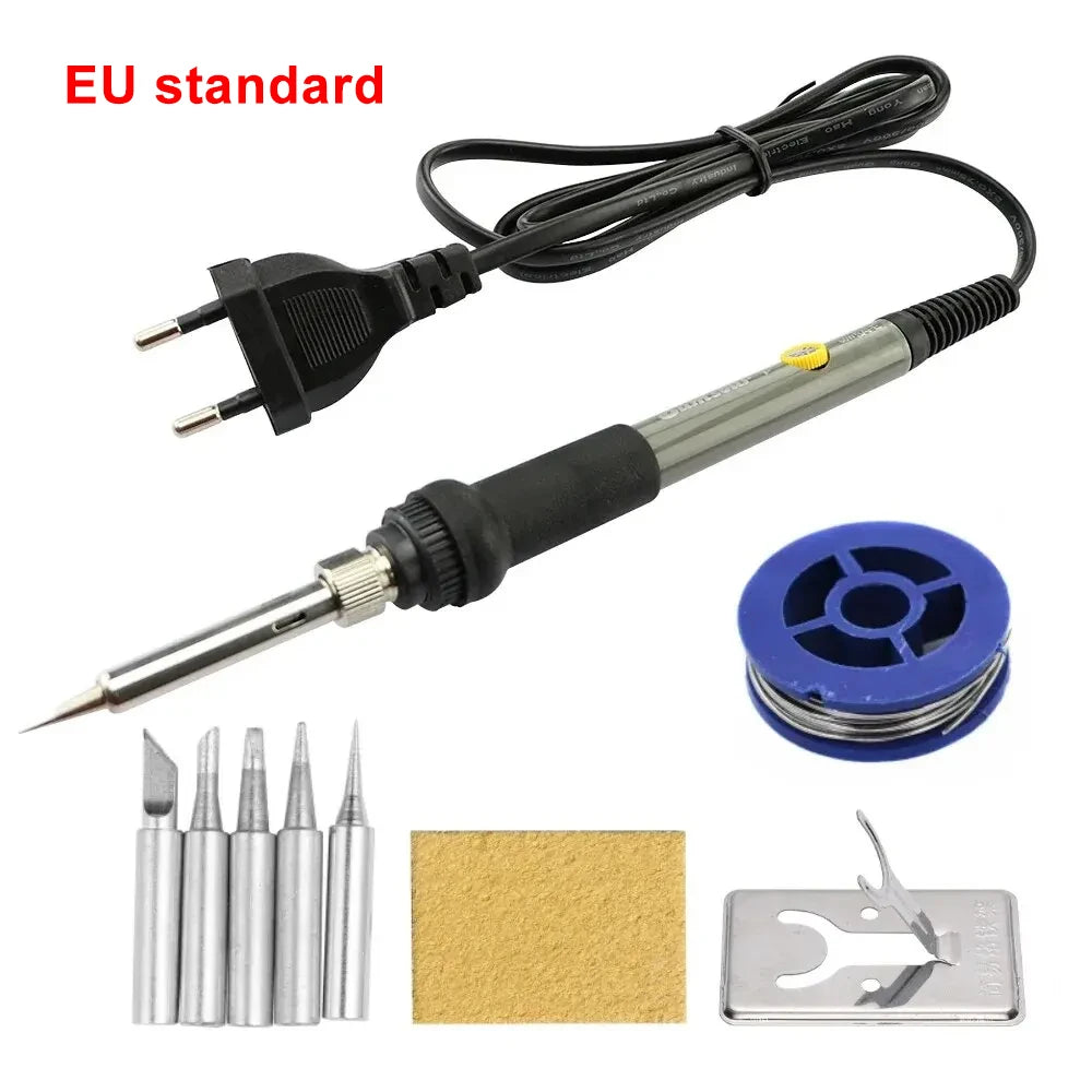 Multi-Kit Option Adjustable Temperature Electric Soldering Iron 60W Electric Soldering Iron Set Welding Solder Repair Tool