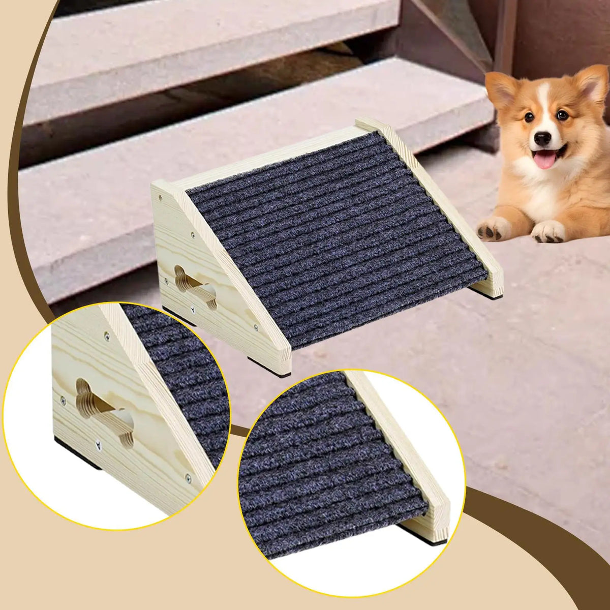 Easy-Assembly Anti-Slip Dog Stair Ladder - Sofa & Bed – photo 3