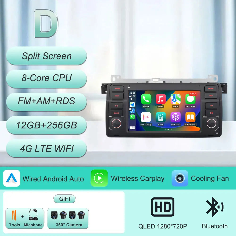 7"Android 16 Car Radio for BMW E46 3 Series 318 320 325 330 335 M3 1998-2005 GPS Navi WiFi Bluetooth FM Touch Screen Car Stereo