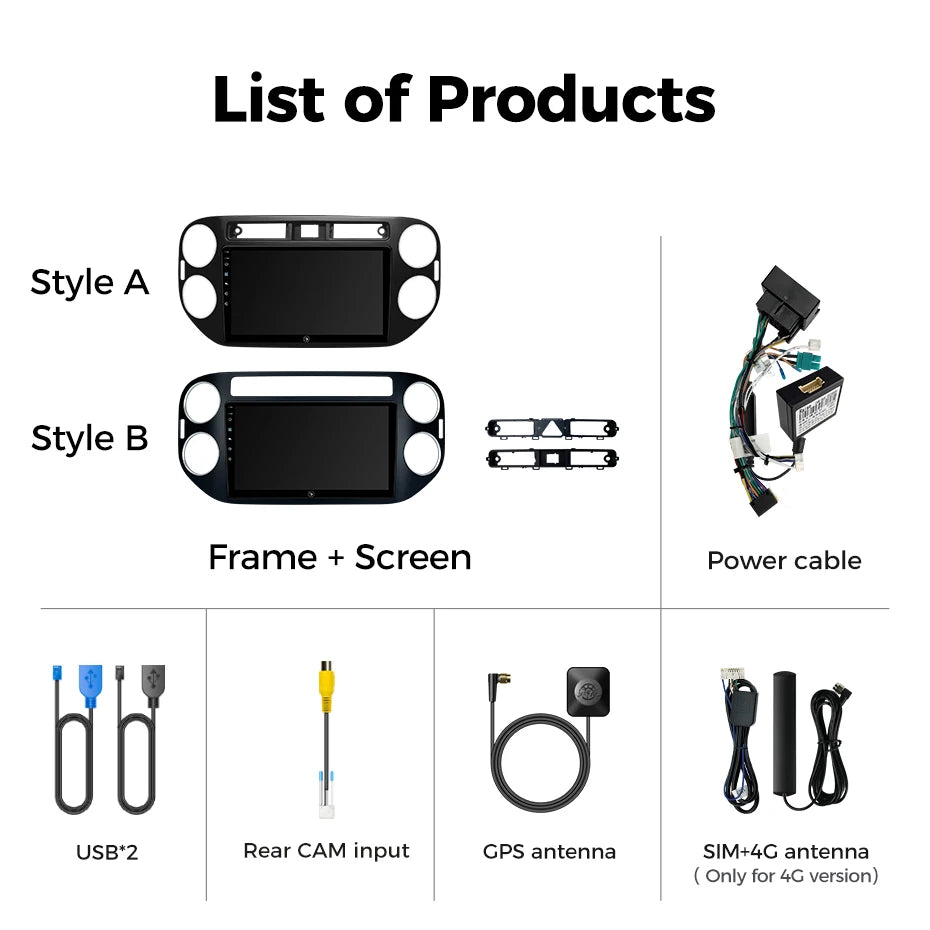 Ainavi Car Multimedia Player For Volkswagen VW Tiguan 2006 2008 2010 2016 Golf Plus Wireless Carplay Android Auto 4G Wifi 2din