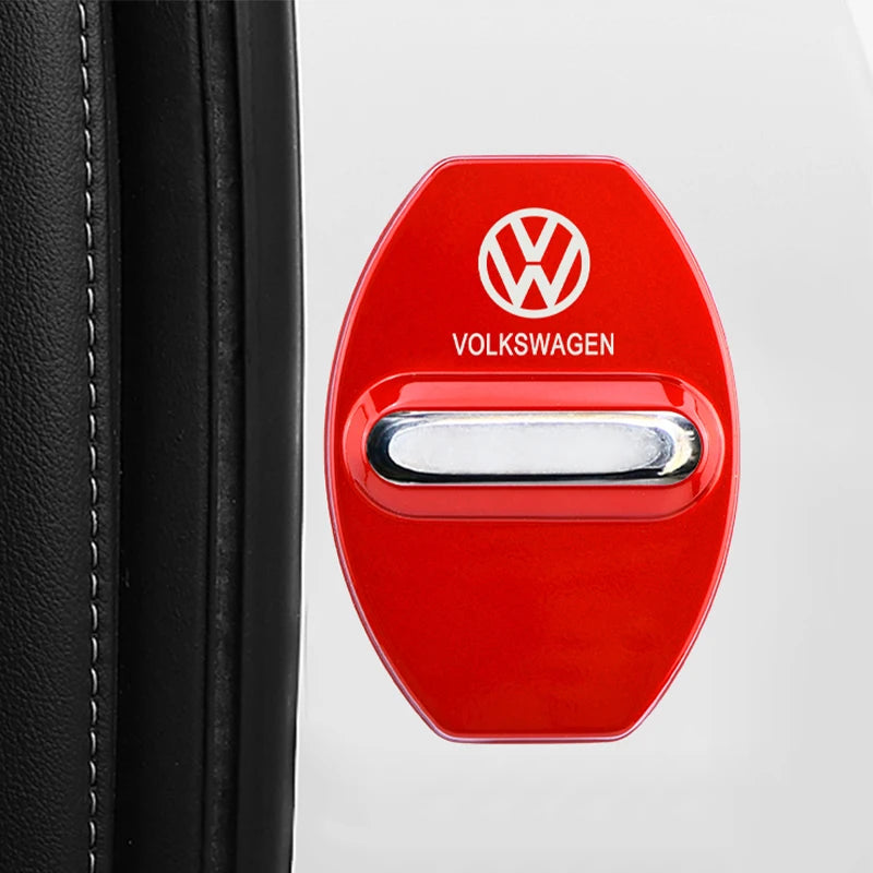 4Pcs Car Door Lock Protective Cover Sticker – Compatible with Volkswagen Golf, Polo, Passat, Tiguan, Jetta, T-Roc