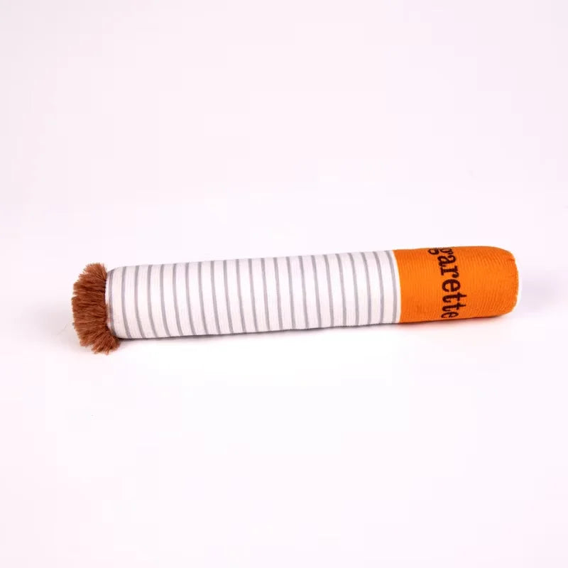 Cigar-Shaped Plush Dog Chew Toy - Novelty Squeaky Toy – photo 5