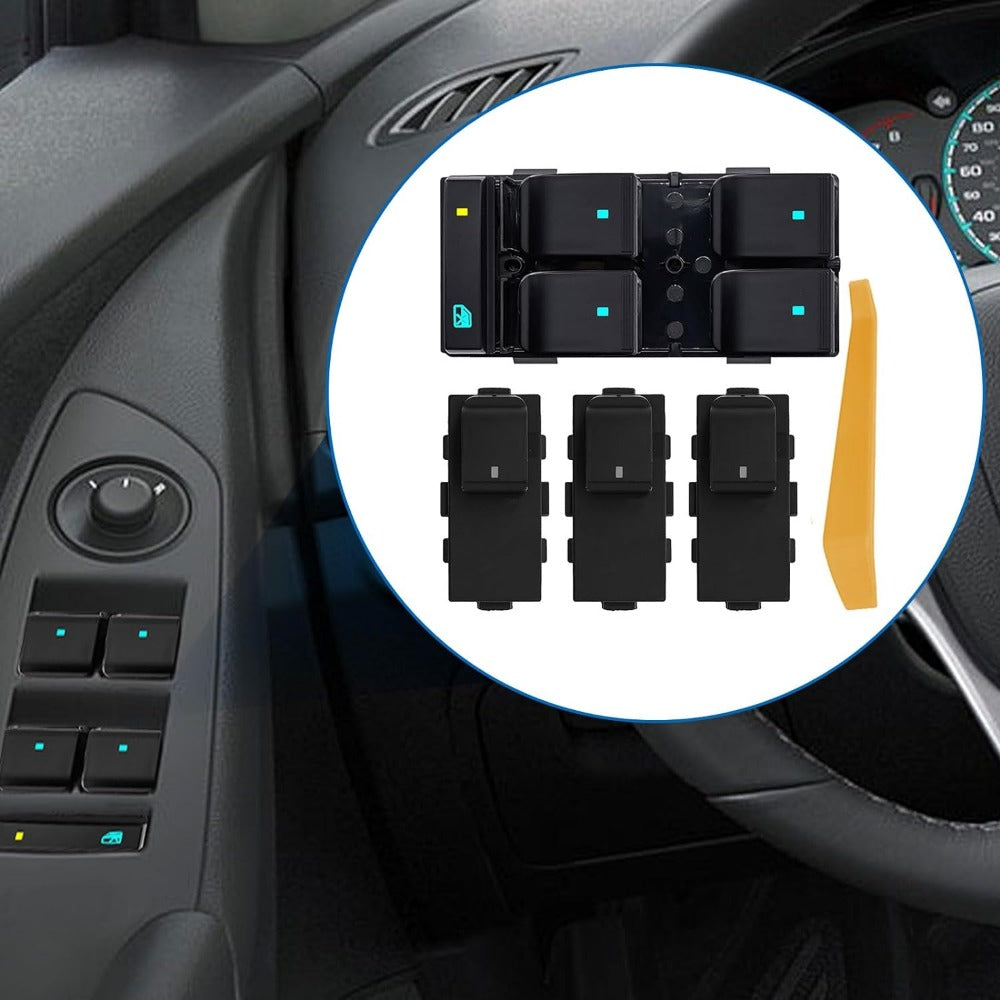 Car Accessories 4pcs Power Window Switch Compatible with Buick Tahoe Chevy Silverado Traverse HHR GMC Sierra 1500 2500HD 3500HD
