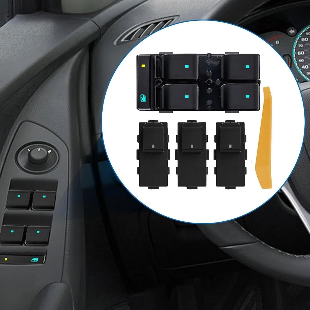 Car Accessories 4pcs Power Window Switch Compatible with Buick Tahoe Chevy Silverado Traverse HHR GMC Sierra 1500 2500HD 3500HD