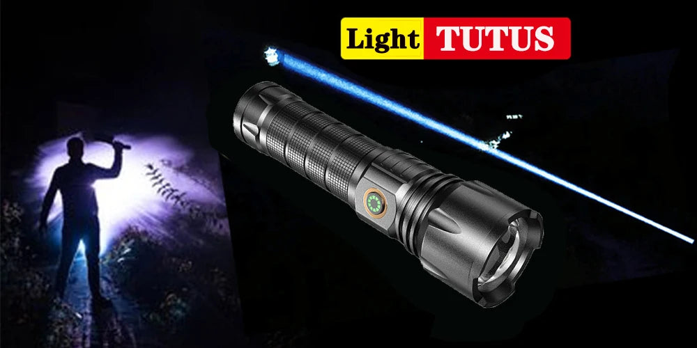 USB Rechargeable 30W High Power LED Flashlight Waterproof 5 Modes Tactical Torch Super Long Shot for Outdoor Camping